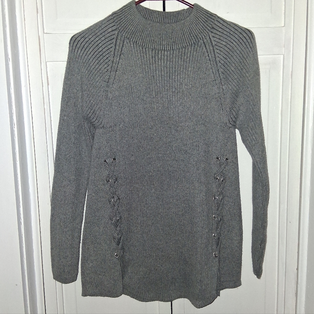 Style & Co. Gray Cowl Neck Sweater